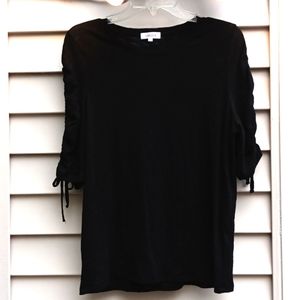 GOLDIE Woman's Ruched Sleeve Top,size L